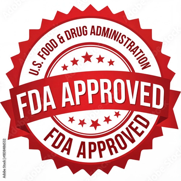 Fototapeta Fda approved seal stamp red emblem. AI generated