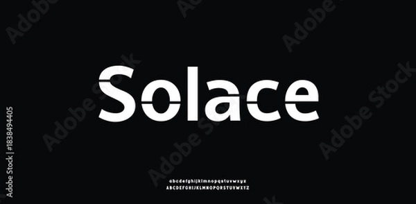 Obraz solace Modern serif font with minimalist curves and soft edges, ideal for branding, logos, and editorial design