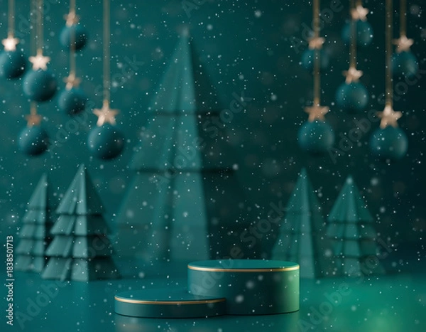 Obraz christmas background with christmas tree