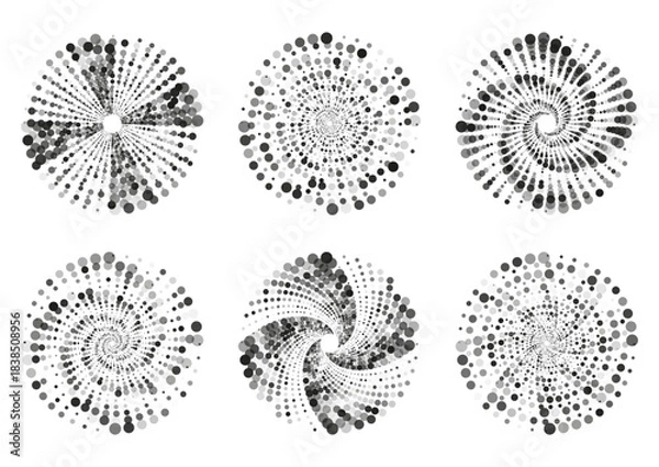 Fototapeta Dynamic Circle Burst  Vector Elements Set 