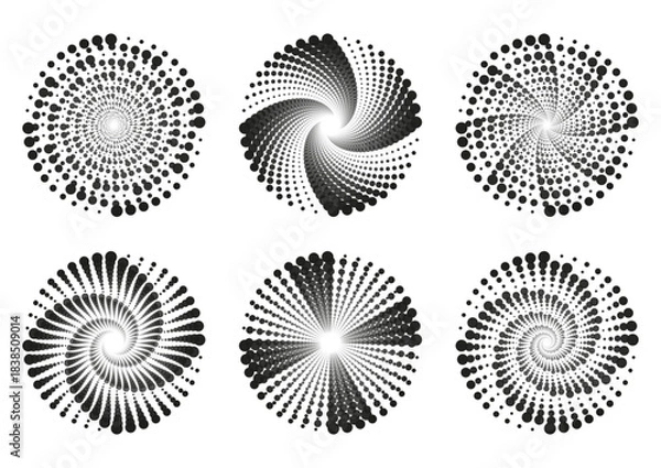 Fototapeta Dynamic Circle Burst  Vector Elements Set  Fade out