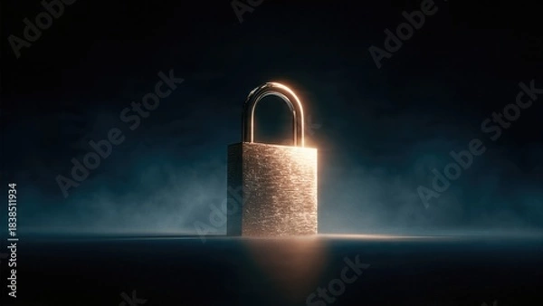 Fototapeta Glowing lock symbolizing data privacy and security awareness for data privacy day