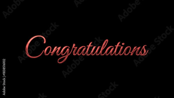Obraz Red metallic text image congratulations on a alpha channel, perfect for global celebration posters, event banners graduation or Chinese New Year
festive premium graphic style.