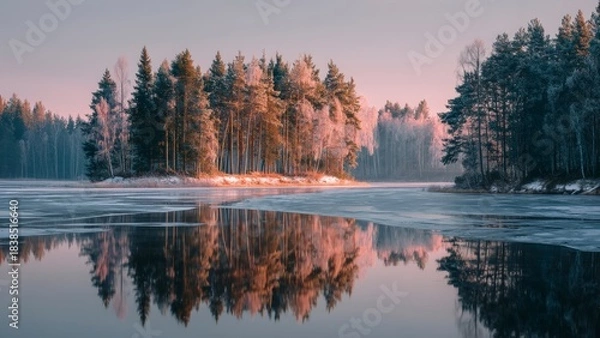 Obraz Cold Weather Forest Landscape