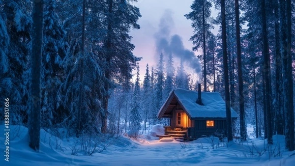 Obraz Warm and Cold Contrast Winter Scene