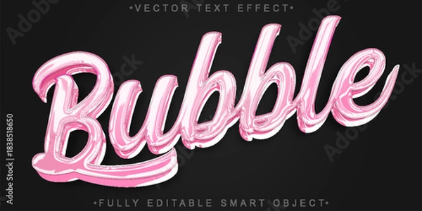 Obraz Bubble Gum Sweet Candy Bubble Gum Gummy  Vector Fully Editable Smart Object Text Effect