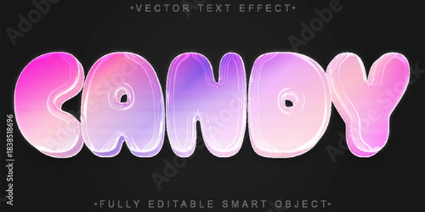 Obraz Candy Sugar Gum Sweet Treat Vector Fully Editable Smart Object Text Effect