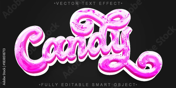 Obraz Candy Sugar Gum Sweet Treat Vector Fully Editable Smart Object Text Effect