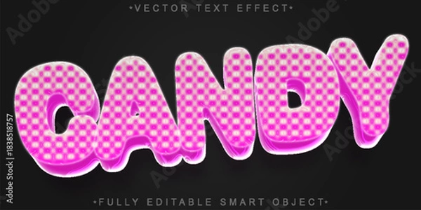 Obraz Candy Sugar Gum Sweet Treat Vector Fully Editable Smart Object Text Effect
