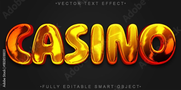Obraz  Casino Cash Money Vector Fully Editable Smart Object Text Effect