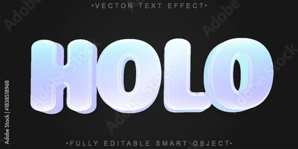 Obraz Holo Futuristic Light Glow Vector Fully Editable Smart Object Text Effect