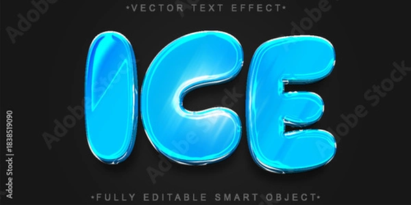 Obraz Ice Cold Frozen Winter Snow Vector Fully Editable Smart Object Text Effect