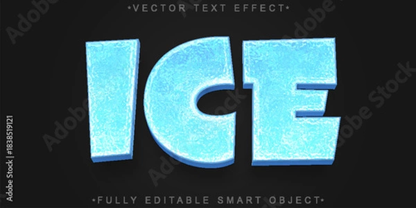Obraz Ice Cold Frozen Winter Snow Vector Fully Editable Smart Object Text Effect