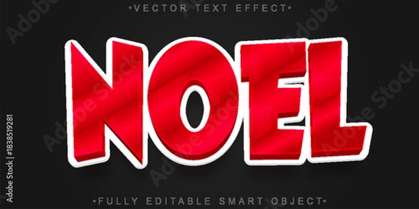 Obraz  Noel Christmas Holiday Vector Fully Editable Smart Object Text Effect