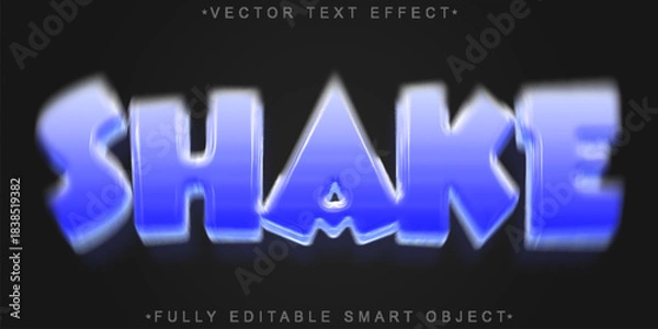 Obraz Shake Shock Motion Impact Vector Fully Editable Smart Object Text Effect