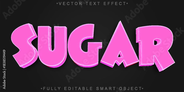 Obraz Candy Sugar Gum Sweet Treat Vector Fully Editable Smart Object Text Effect