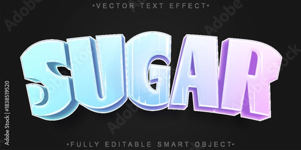Obraz Candy Sugar Gum Sweet Treat Vector Fully Editable Smart Object Text Effect