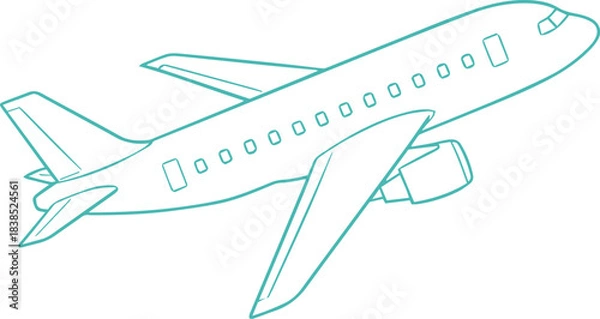 Obraz Airplane Doodle Minimal Icon