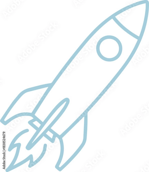 Obraz  Rocket Simple Drawn Outline Icon.