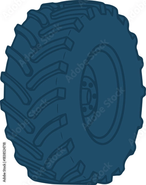 Obraz  Tractor Tire Doodle Icon