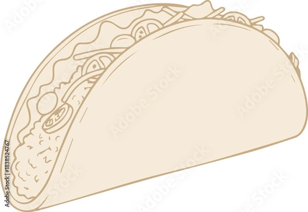 Obraz Taco Simple Drawn Icon.