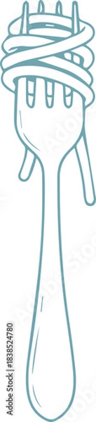 Obraz Fork with a Single Noodle Line