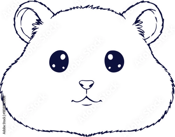 Obraz Hamster Face Simple Outline
