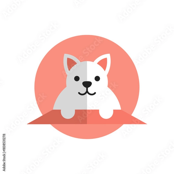 Fototapeta Cute cat icon logo flat vector design