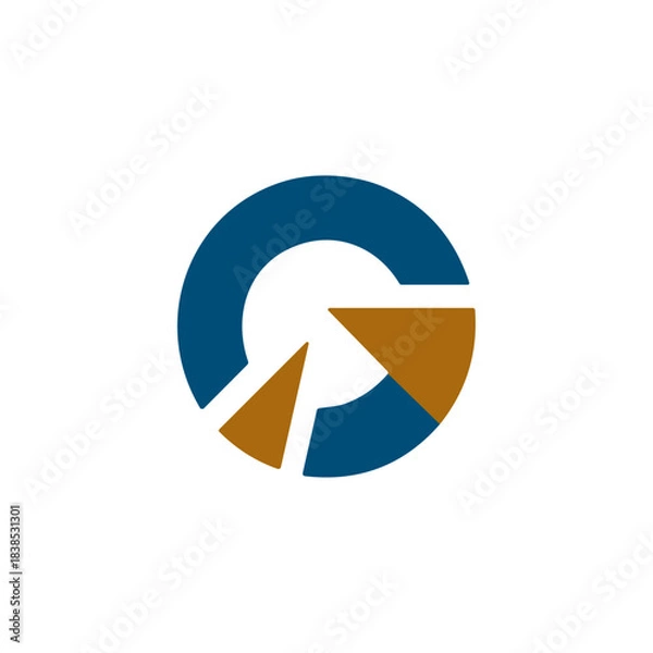 Fototapeta Letter G abstract shape icon logo flat vector design