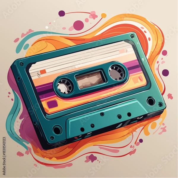 Fototapeta cassette tape vector