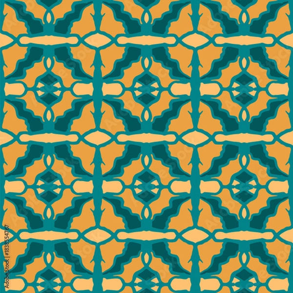 Obraz Seamless pattern with arabesques in retro style. Vector illustration.