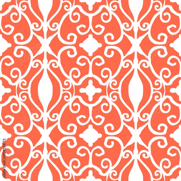 Obraz Seamless pattern with arabesques in retro style. Vector illustration.