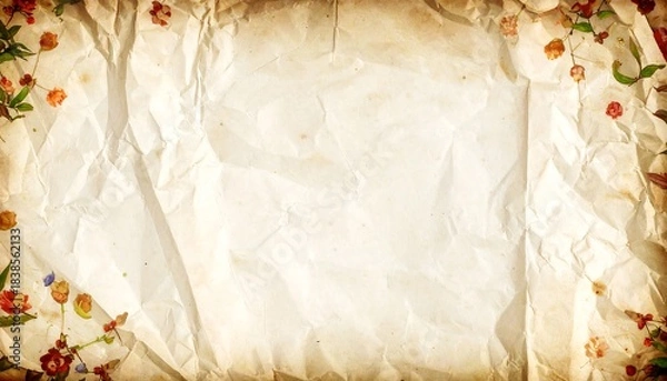 Obraz Aged paper with a floral border