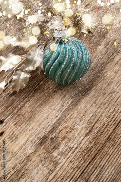 Obraz Cristmas decorations over gray background