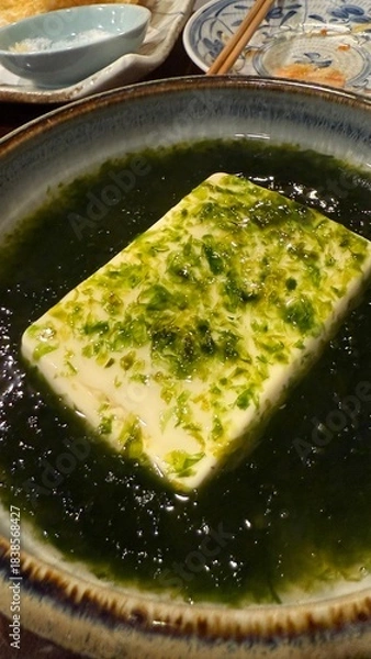 Fototapeta 豆腐の青さ海苔あんかけスープ