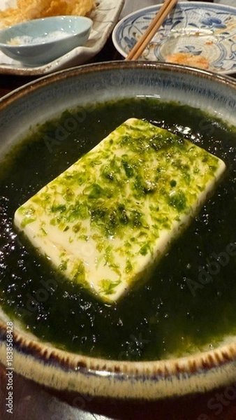 Fototapeta 豆腐の青さ海苔あんかけスープ