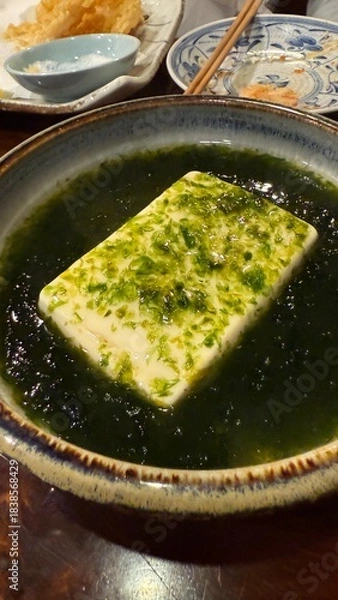 Fototapeta 豆腐の青さ海苔あんかけスープ