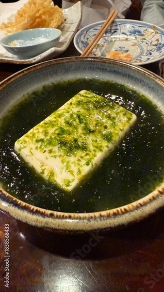 Fototapeta 豆腐の青さ海苔あんかけスープ