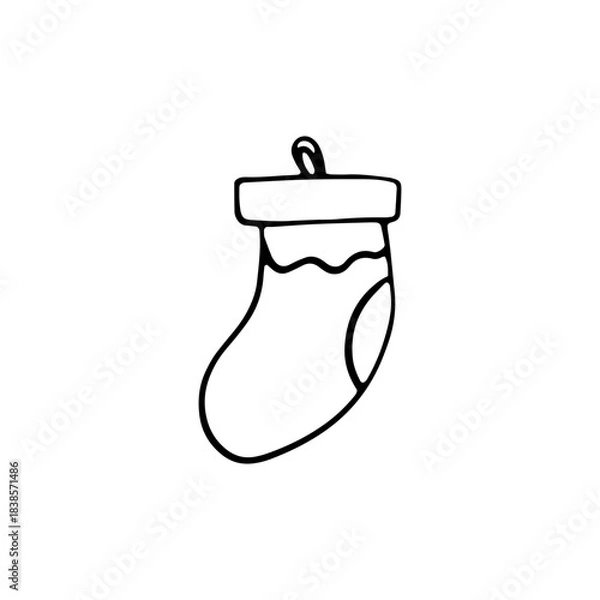 Fototapeta Christmas Stocking Gift Sock Doodle