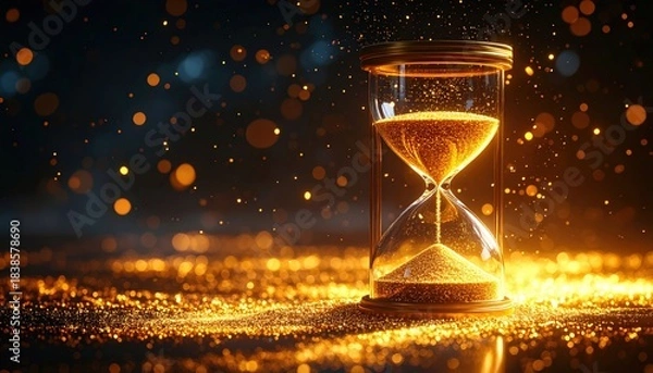 Obraz Conceptual hourglass background representing the transition to the New Year