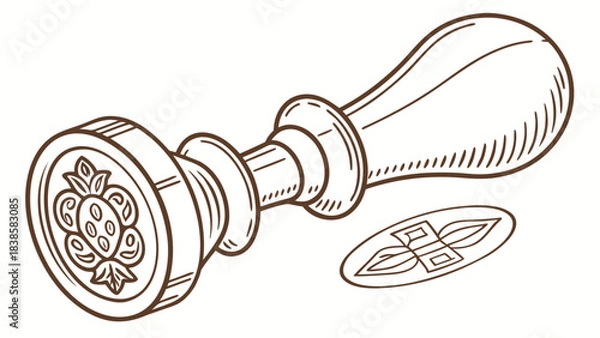 Obraz Hand drawn vector illustration of a pencil and an electric guitar, isolated object on white background