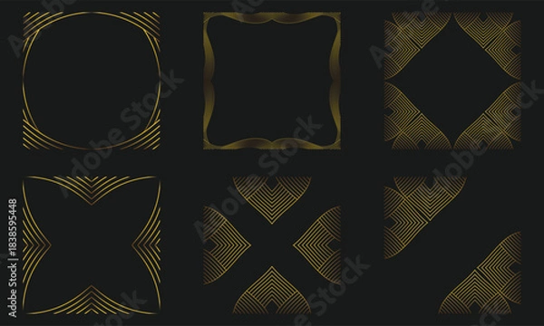 Obraz Ornamental Golden Line Border Bundle