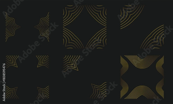 Obraz Ornamental Golden Line Border Bundle