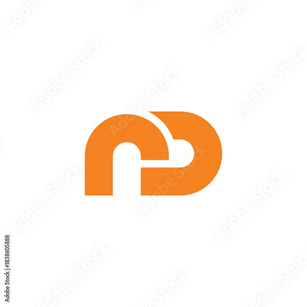 Fototapeta letter rd simple linked loop geometric logo vector