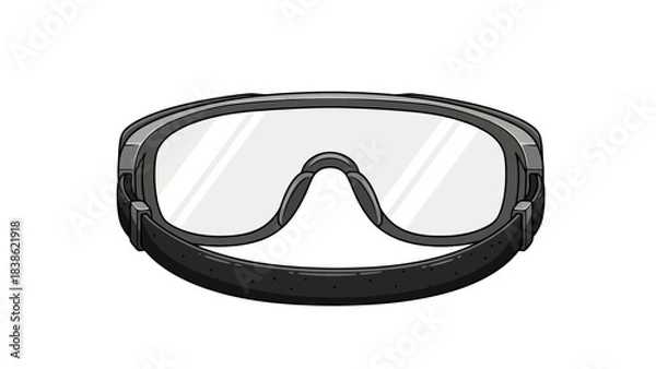 Fototapeta Blackframed safety goggles with clear lenses and an adjustable strap