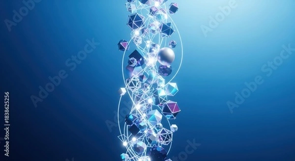 Fototapeta Abstract Quantum Computing Geometric Visualization