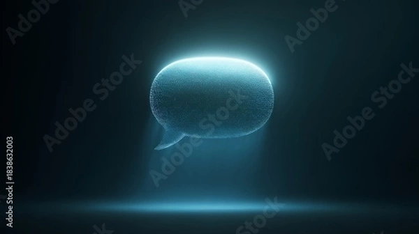Obraz text message bubble glowing in the dark
