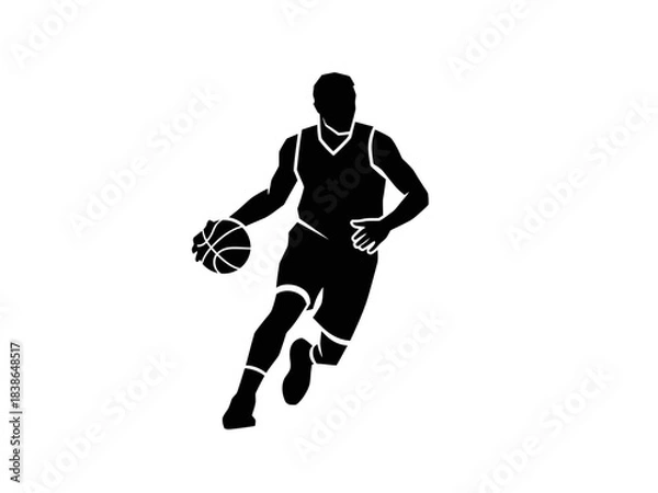 Fototapeta basketball player silhouette vector
