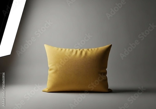 Obraz Elegant mustard yellow pillow, simple home decor with soft lighting