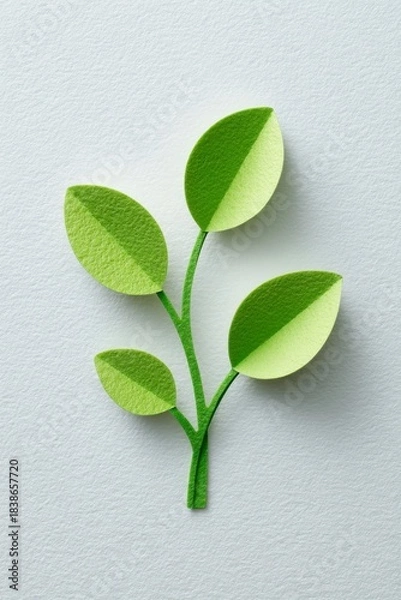 Obraz ペーパークラフト調の新芽イメージ背景